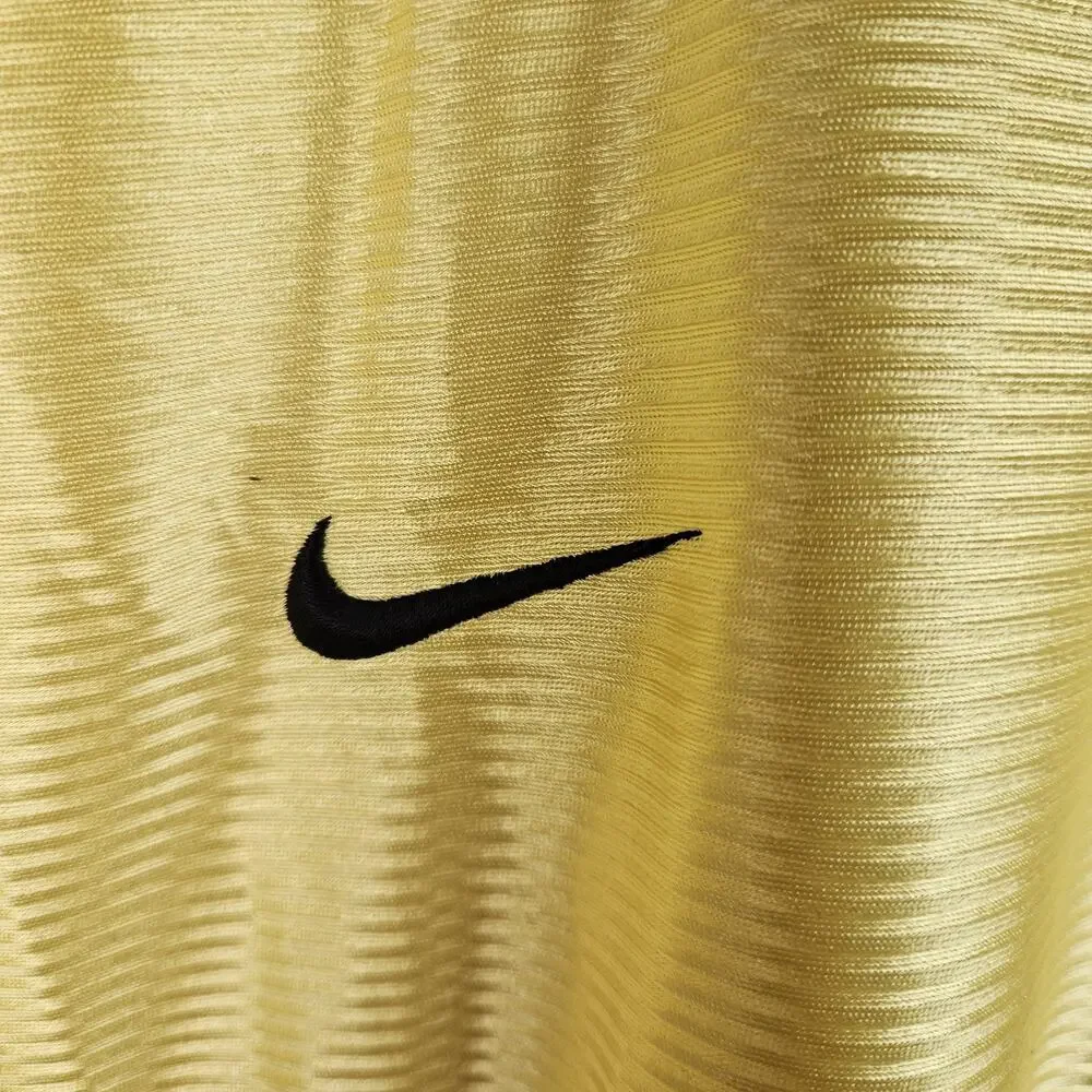 Vintage 90s Nike Soccer Jersey Men M Yellow Long Sleeve Goalkeeper Made In USA